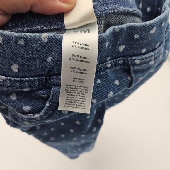 Infant Girls‎ sz 9m OshKosh Bgosh Denim White Polka Dot Jeans - Picture 3 of 3